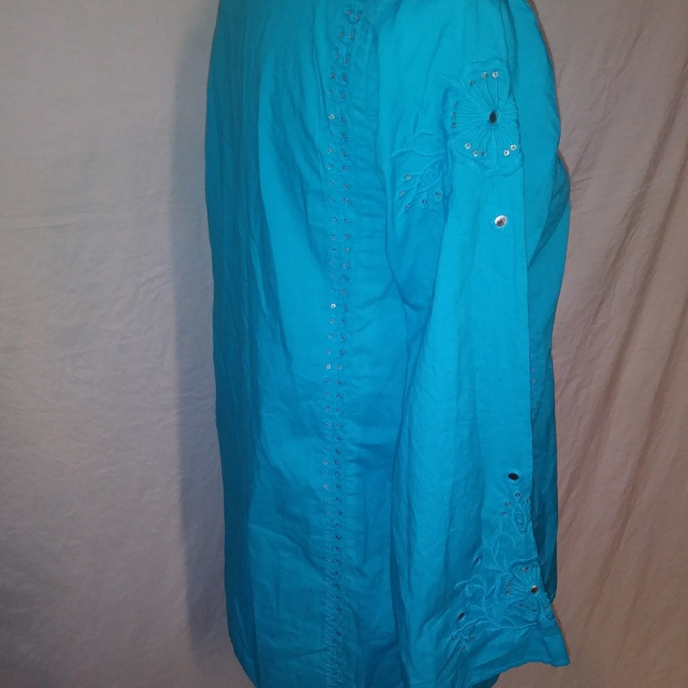 🍂🍁Calypso St. Barth Embroidery Shirt 3/4Sleeves - Picture 6 of 8